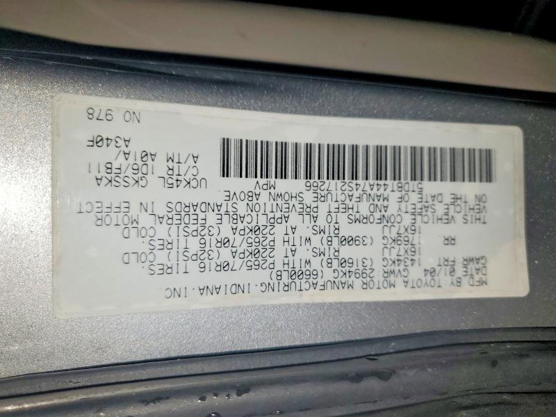 Продажа на аукционе авто 2004 Toyota Sequoia, vin: 5TDBT44A74S217266, номер лота: 53528486