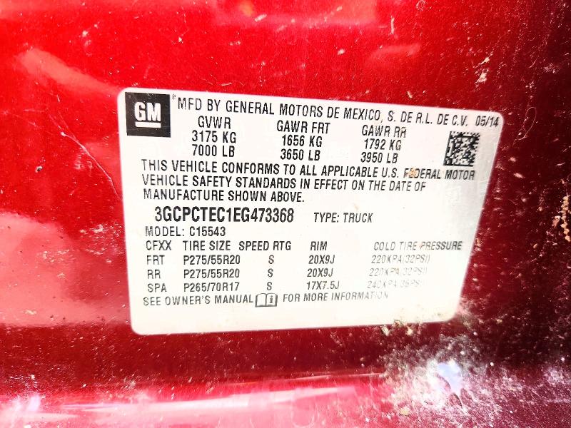 Продаж на аукціоні авто 2014 Chevrolet Silverado, vin: 3GCPCTEC1EG473368, номер лоту: 52402496