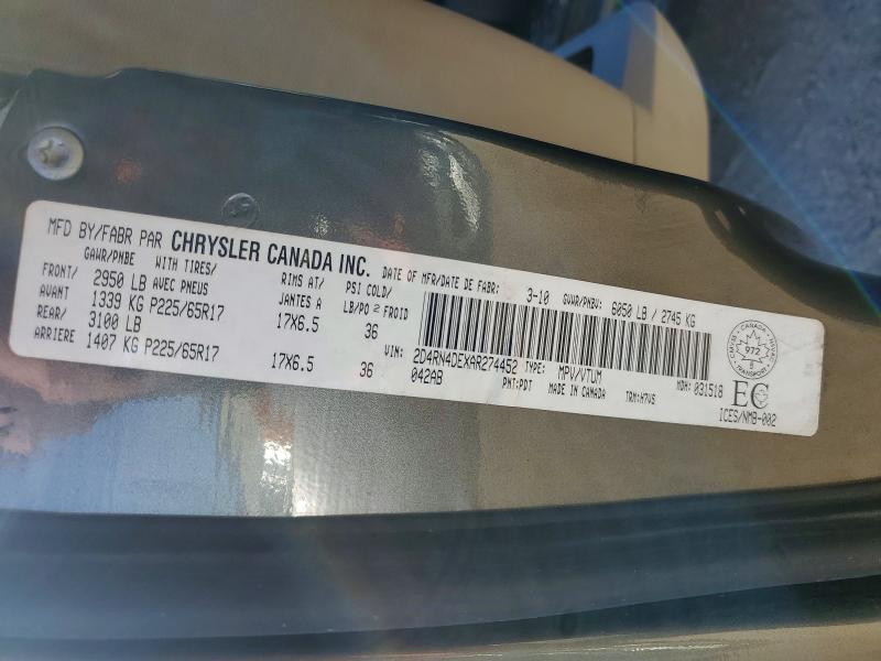 Aukcja sprzedaży 2010 Dodge Grand Caravan, vin: 2D4RN4DEXAR274452, numer aukcji: 53317056