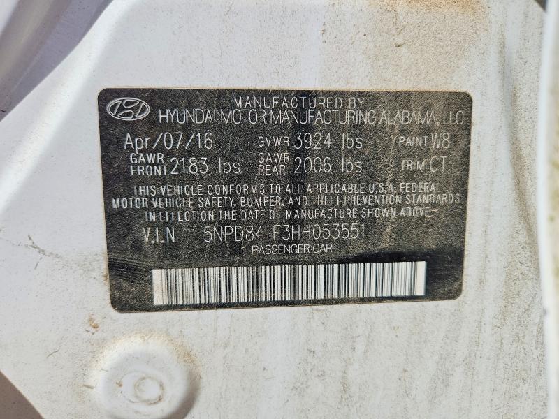 Продажа на аукционе авто 2017 Hyundai Elantra, vin: 5NPD84LF3HH053551, номер лота: 53329406