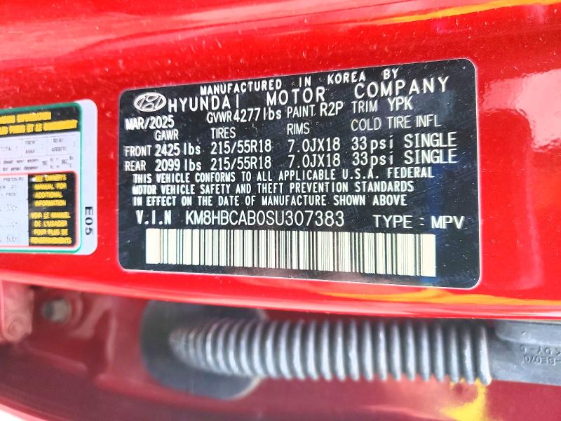 Продажа на аукционе авто 2025 Hyundai Kona, vin: KM8HBCAB0SU307383, номер лота: 56281616