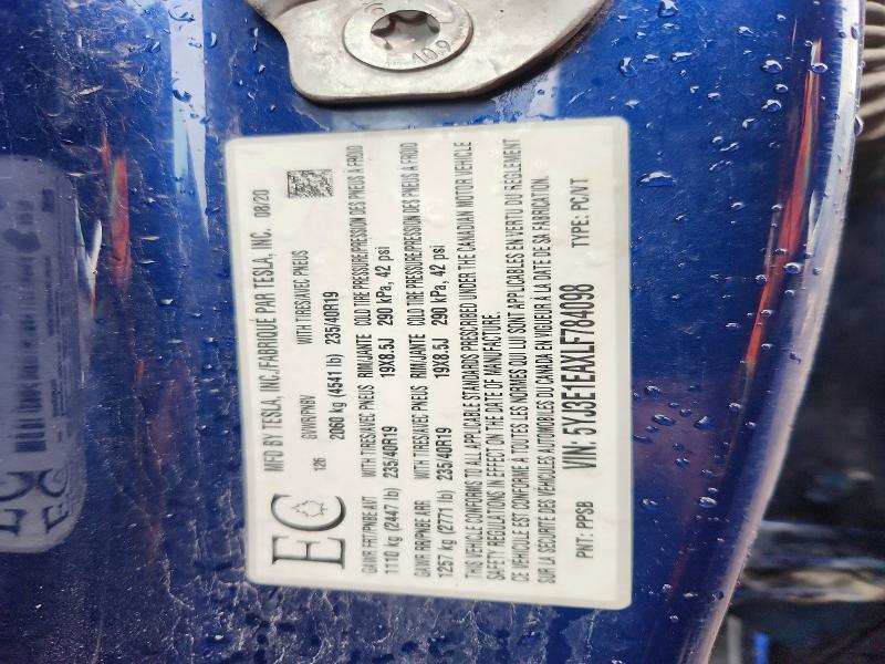 Продажа на аукционе авто 2020 Tesla Model 3, vin: 5YJ3E1EAXLF784098, номер лота: 53593616