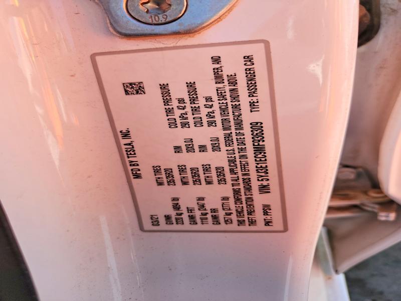 Aukcja sprzedaży 2021 Tesla Model 3, vin: 5YJ3E1EC9MF936309, numer aukcji: 54117706