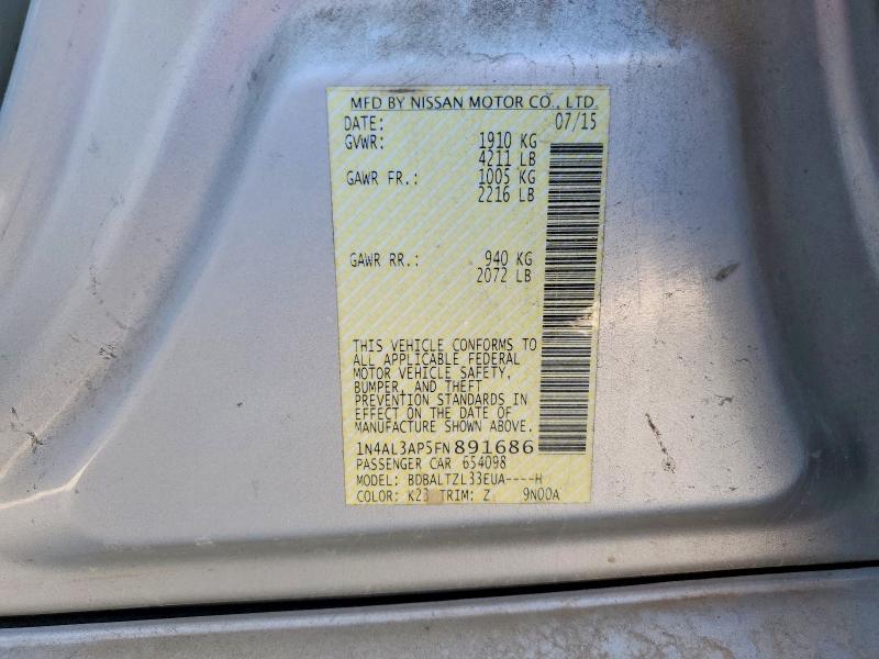 53272626 :رقم المزاد ، 1N4AL3AP5FN891686 vin ، 2015 Nissan Altima مزاد بيع