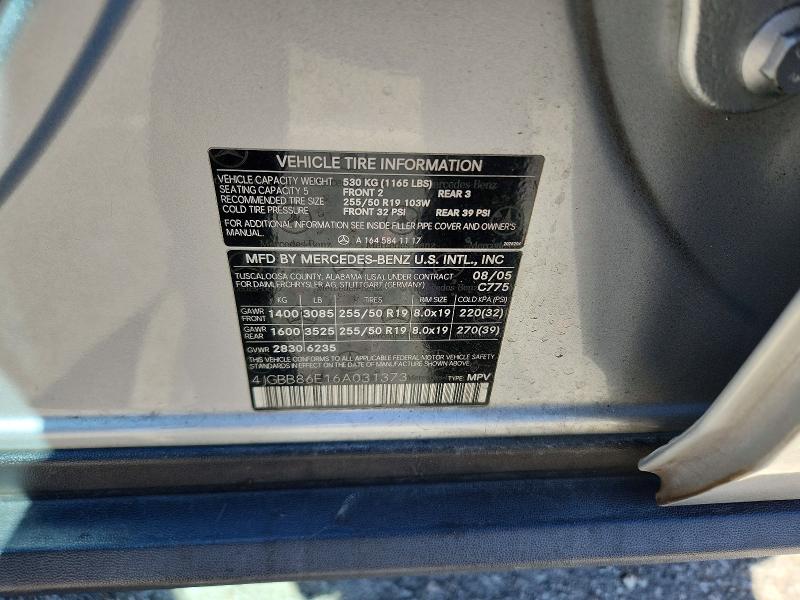 Aukcja sprzedaży 2006 Mercedes-benz Ml, vin: 4JGBB86E16A031373, numer aukcji: 52331416