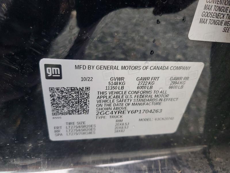 Aukcja sprzedaży 2023 Chevrolet Silverado, vin: 2GC4YREY6P1704263, numer aukcji: 54651636