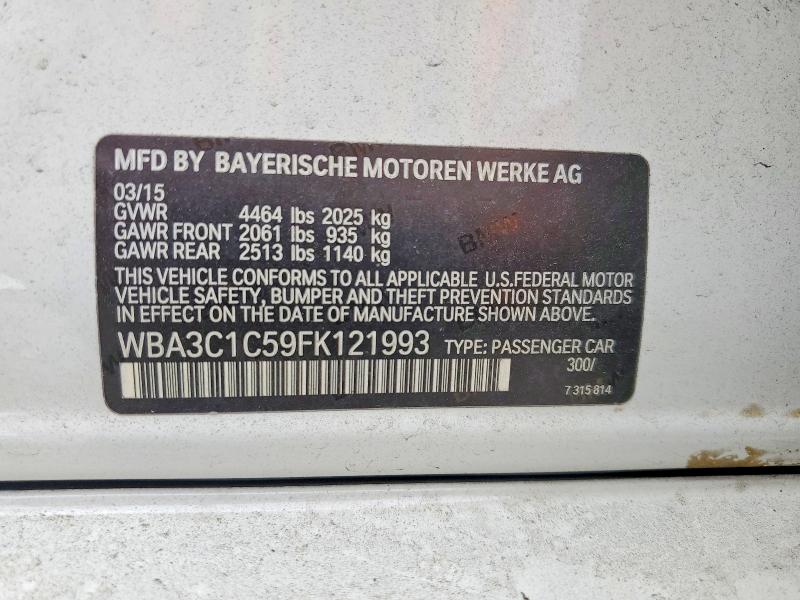 Aukcja sprzedaży 2015 Bmw 328, vin: WBA3C1C59FK121993, numer aukcji: 53456566