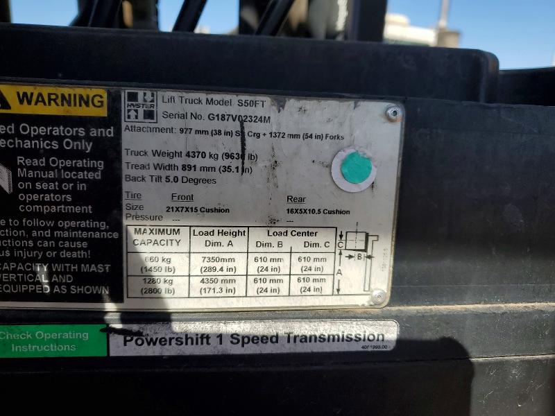 2014 Hyster S50ft მანქანა იყიდება აუქციონზე, vin: G187V02324M, აუქციონის ნომერი: 55053436