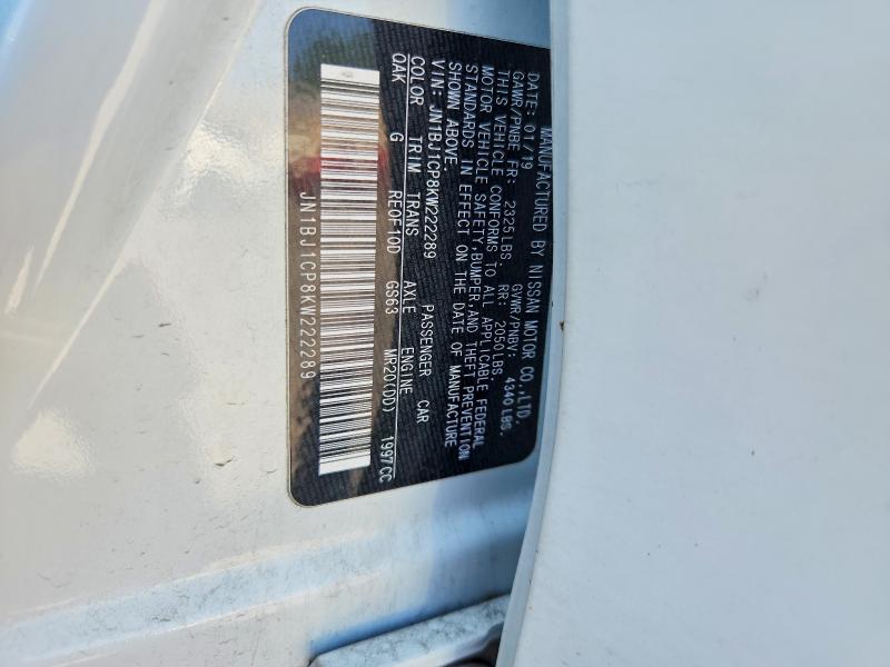 Продажа на аукционе авто 2019 Nissan Rogue Sport, vin: JN1BJ1CP8KW222289, номер лота: 54886286