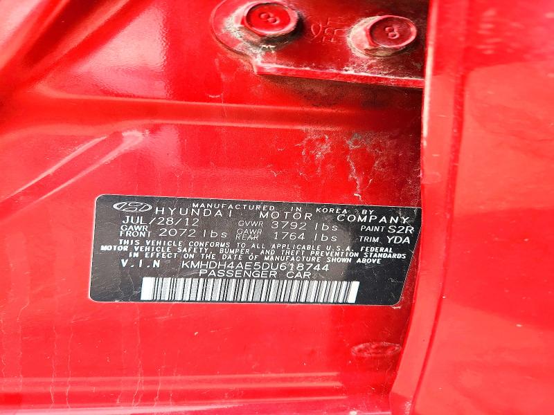 Продажа на аукционе авто 2013 Hyundai Elantra, vin: KMHDH4AE5DU618744, номер лота: 52095876