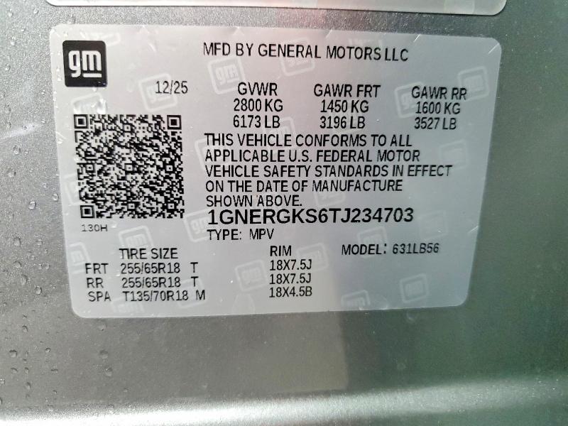 2026 Chevrolet Traverse მანქანა იყიდება აუქციონზე, vin: 1GNERGKS6TJ234703, აუქციონის ნომერი: 55138726