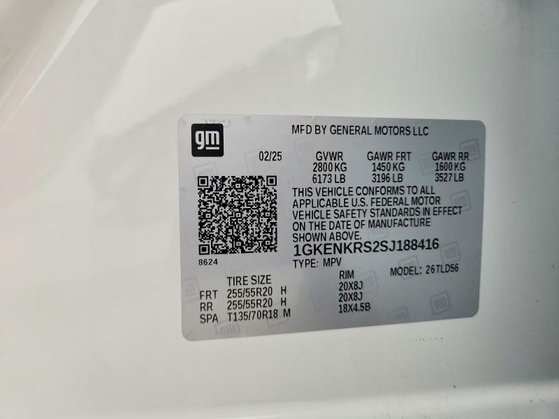 Aukcja sprzedaży 2025 Gmc Acadia, vin: 1GKENKRS2SJ188416, numer aukcji: 53052116