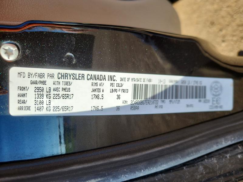 52127406 :رقم المزاد ، 2C4RDGBG7ER210722 vin ، 2014 Dodge Grand Caravan مزاد بيع