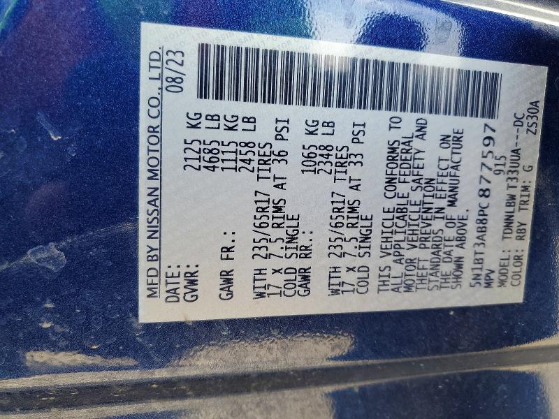 Продажа на аукционе авто 2023 Nissan Rogue, vin: 5N1BT3AB8PC877597, номер лота: 52301056