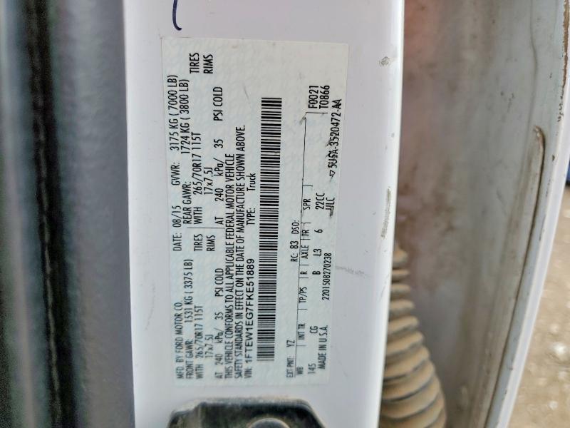 Продажа на аукционе авто 2015 Ford F150, vin: 1FTEW1EG7FKE51889, номер лота: 52994896