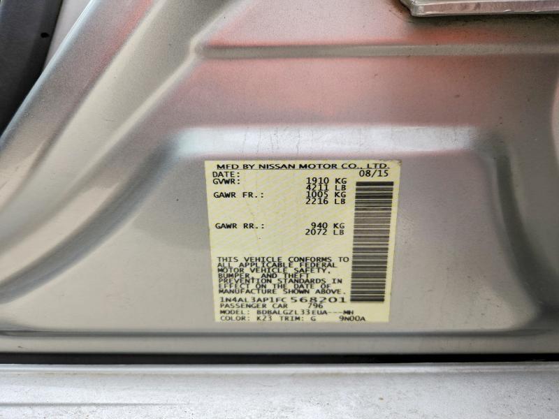 Продаж на аукціоні авто 2015 Nissan Altima, vin: 1N4AL3AP1FC568201, номер лоту: 53660286
