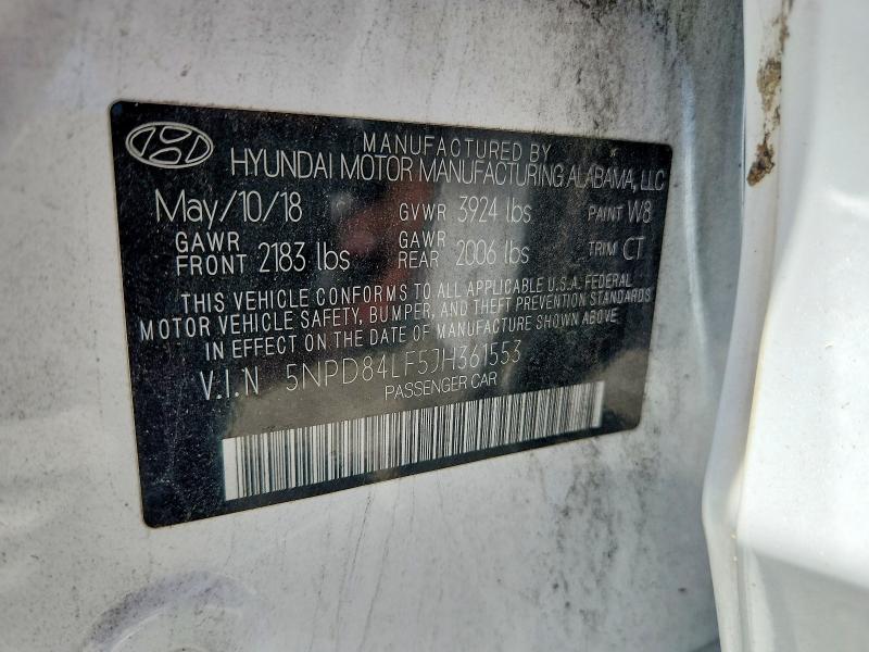 2018 Hyundai Elantra მანქანა იყიდება აუქციონზე, vin: 5NPD84LF5JH361553, აუქციონის ნომერი: 52942956