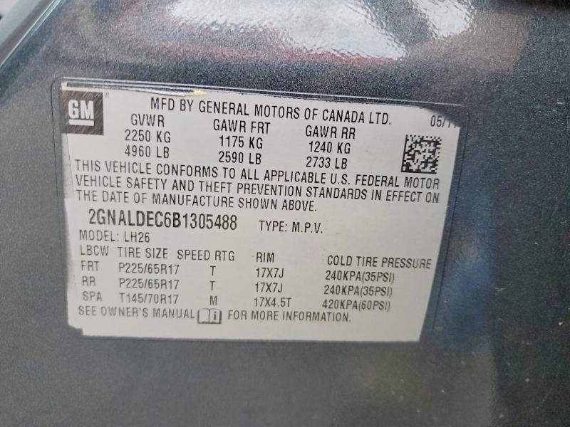 Aukcja sprzedaży 2011 Chevrolet Equinox, vin: 2GNALDEC6B1305488, numer aukcji: 53961796