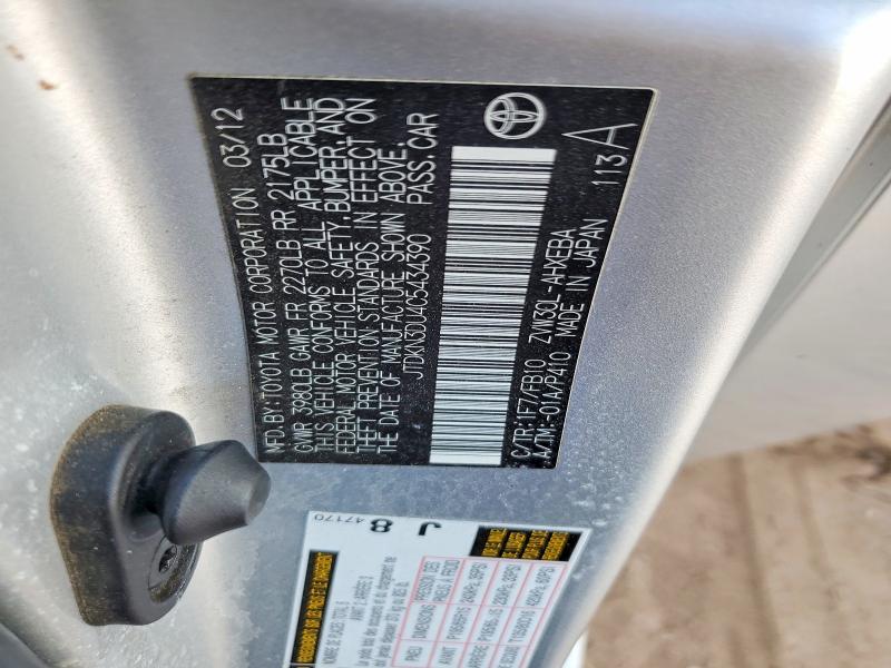 54717676 :رقم المزاد ، JTDKN3DU4C5434390 vin ، 2012 Toyota Prius مزاد بيع