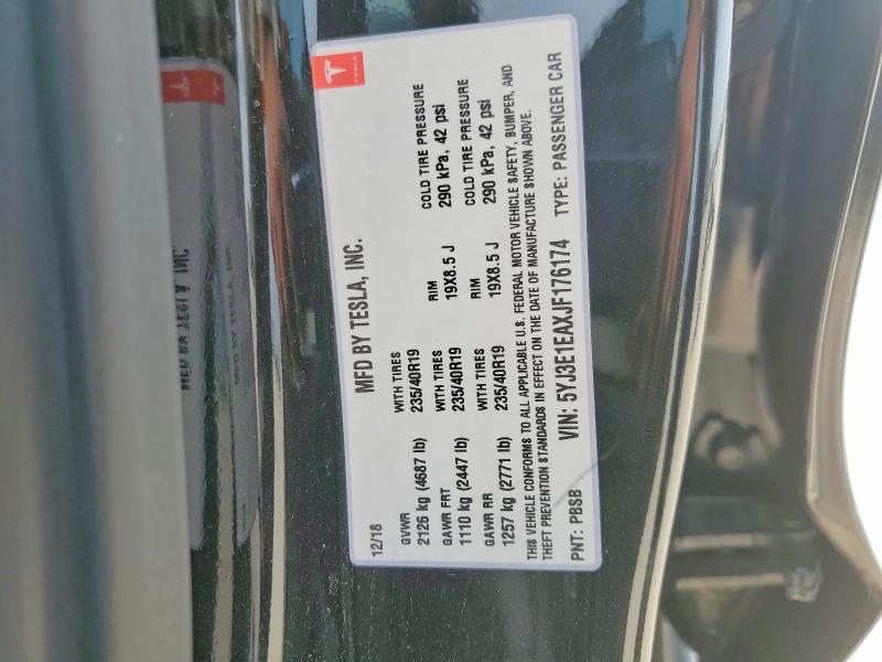 Продаж на аукціоні авто 2018 Tesla Model 3, vin: 5YJ3E1EAXJF176174, номер лоту: 53082756
