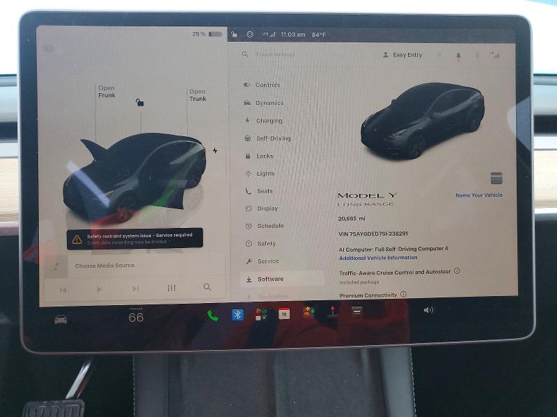 2025 Tesla Model Y მანქანა იყიდება აუქციონზე, vin: 7SAYGDED7SF238291, აუქციონის ნომერი: 53739976