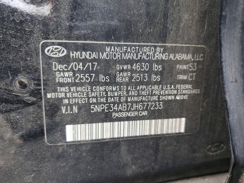 53037456 :رقم المزاد ، 5NPE34AB7JH677233 vin ، 2018 Hyundai Sonata مزاد بيع