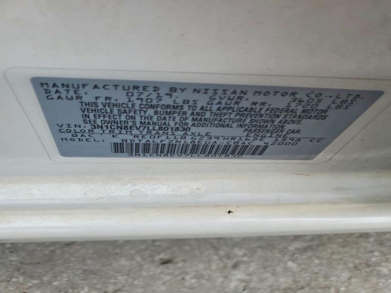 Продаж на аукціоні авто 2020 Nissan Versa, vin: 3N1CN8EV7LL801830, номер лоту: 53843646