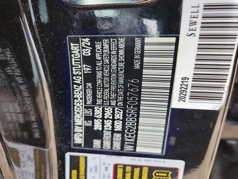54648536 :رقم المزاد ، W1KEG2BB5RF057676 vin ، 2024 Mercedes-benz Eqe Sedan مزاد بيع