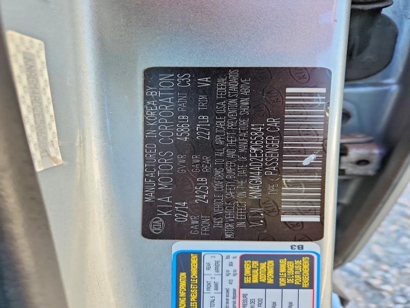 Продаж на аукціоні авто 2014 Kia Optima, vin: KNAGM4AD2E5065841, номер лоту: 54154016