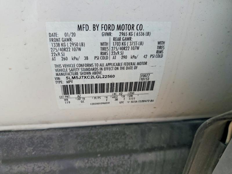 Aukcja sprzedaży 2020 Lincoln Aviator, vin: 5LM5J7XC2LGL22560, numer aukcji: 53912446