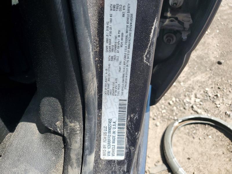 2021 Ram 1500 მანქანა იყიდება აუქციონზე, vin: 1C6RRFFG1MN527453, აუქციონის ნომერი: 55005016