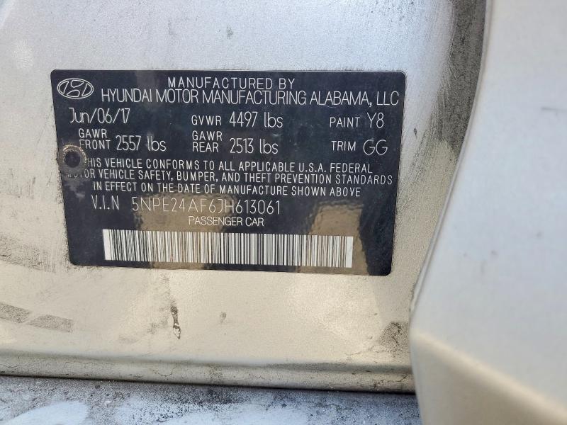 2018 Hyundai Sonata მანქანა იყიდება აუქციონზე, vin: 5NPE24AF6JH613061, აუქციონის ნომერი: 53418606