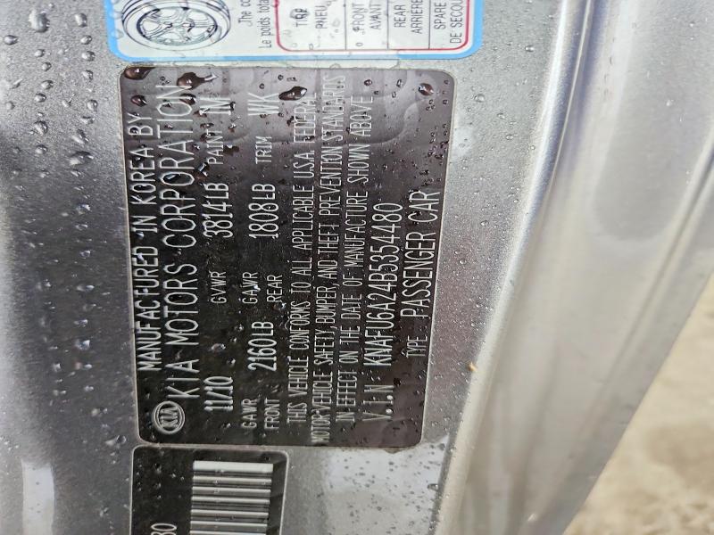 53983066 :رقم المزاد ، KNAFU6A24B5354480 vin ، 2011 Kia Forte مزاد بيع
