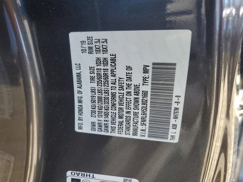 Aukcja sprzedaży 2020 Honda Odyssey, vin: 5FNRL6H53LB021660, numer aukcji: 52509196