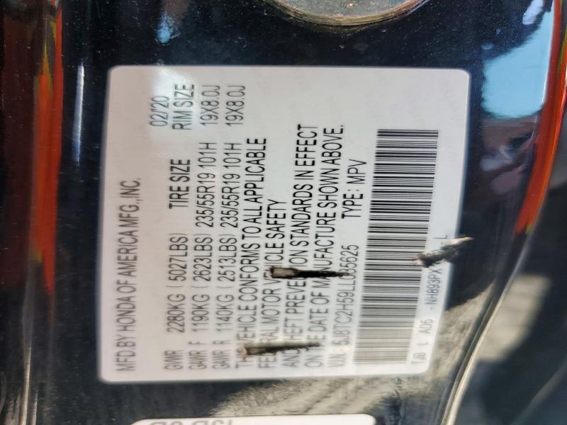 Продаж на аукціоні авто 2020 Acura Rdx, vin: 5J8TC2H59LL035625, номер лоту: 54075546