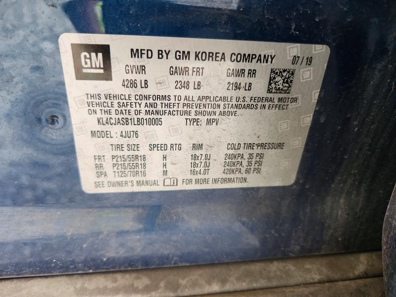 Aukcja sprzedaży 2020 Buick Encore, vin: KL4CJASB1LB010005, numer aukcji: 52269426