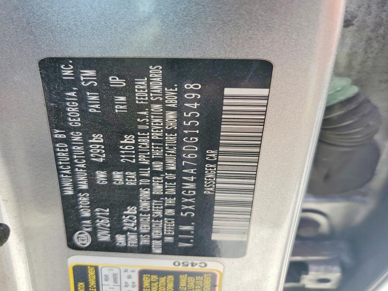 Aukcja sprzedaży 2013 Kia Optima, vin: 5XXGM4A76DG155498, numer aukcji: 52617026