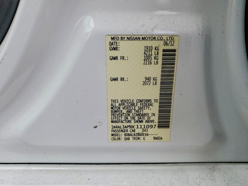 2013 Nissan Altima მანქანა იყიდება აუქციონზე, vin: 1N4AL3AP9DC111097, აუქციონის ნომერი: 54819786