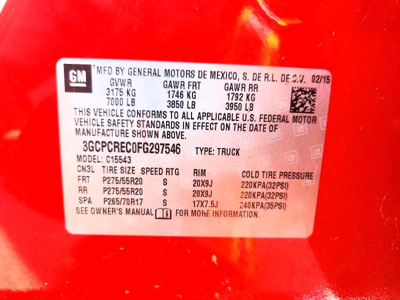 Aukcja sprzedaży 2015 Chevrolet Silverado, vin: 3GCPCREC0FG297546, numer aukcji: 53476336