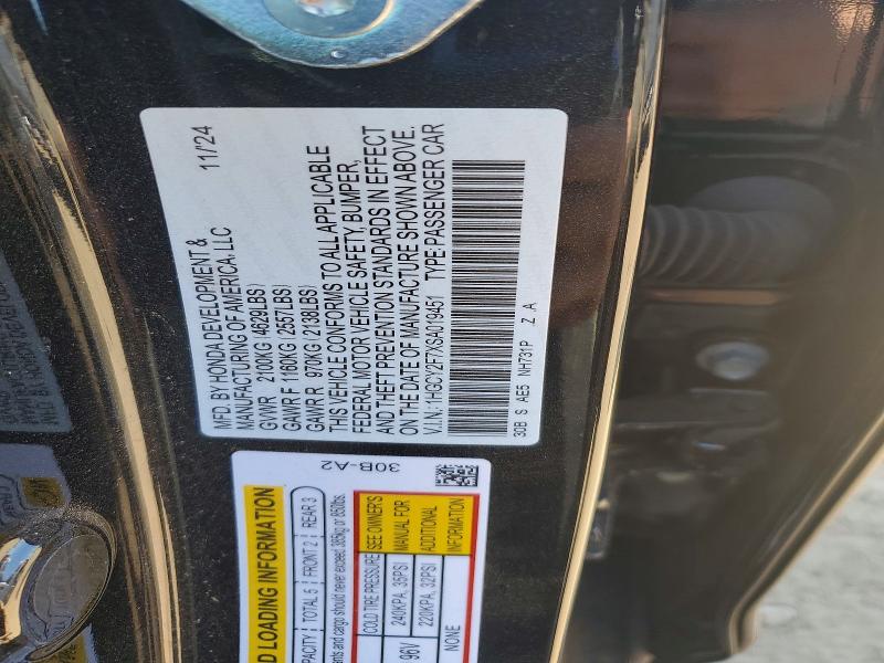 53764196 :رقم المزاد ، 1HGCY2F7XSA019451 vin ، 2025 Honda Accord مزاد بيع