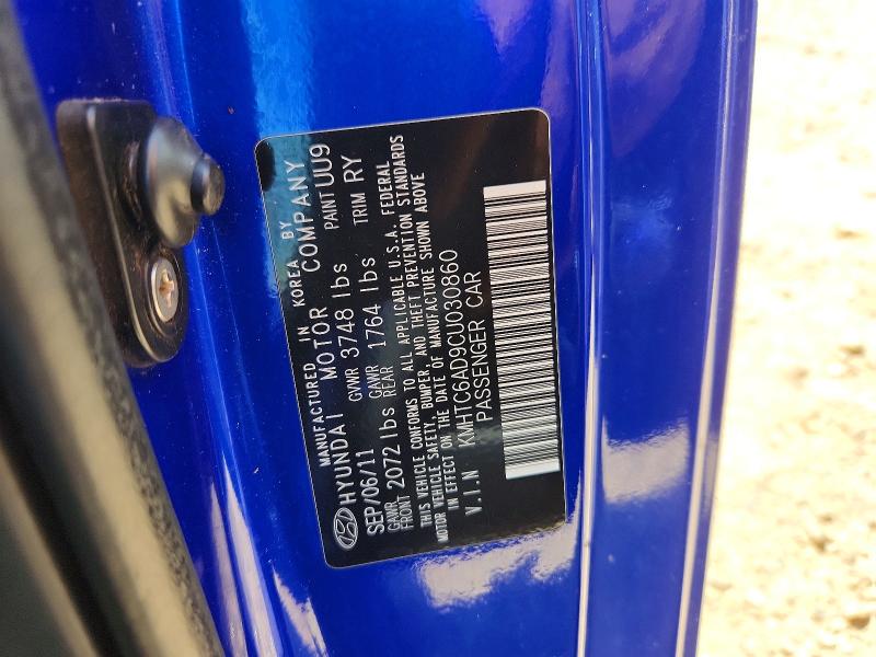53751956 :رقم المزاد ، KMHTC6AD9CU030860 vin ، 2012 Hyundai Veloster مزاد بيع