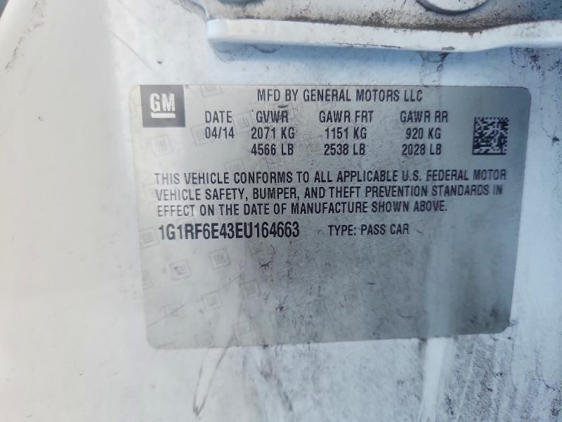 Aukcja sprzedaży 2014 Chevrolet Volt, vin: 1G1RF6E43EU164663, numer aukcji: 54805896