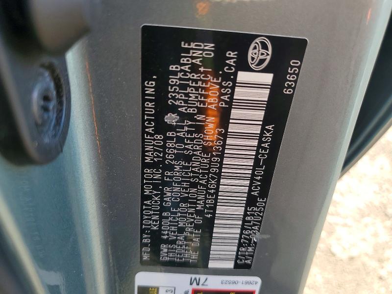53920166 :رقم المزاد ، 4T1BE46K79U913673 vin ، 2009 Toyota Camry مزاد بيع