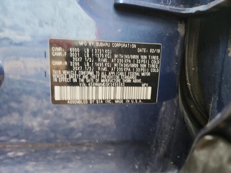 Aukcja sprzedaży 2019 Subaru Ascent, vin: 4S4WMAMD9K3456562, numer aukcji: 54050526