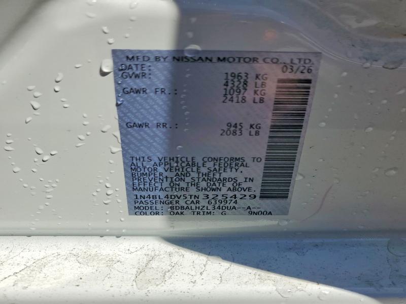 Продажа на аукционе авто 2026 Nissan Altima, vin: 1N4BL4DV5TN325429, номер лота: 53467516