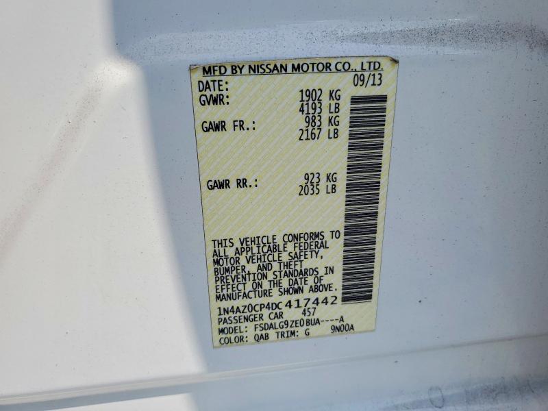 Продаж на аукціоні авто 2013 Nissan Leaf, vin: 1N4AZ0CP4DC417442, номер лоту: 53284856