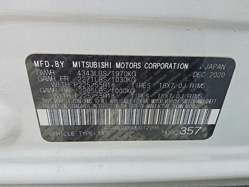 Продажа на аукционе авто 2021 Mitsubishi Outlander Sport, vin: JA4ARUAU5MU012995, номер лота: 53274836