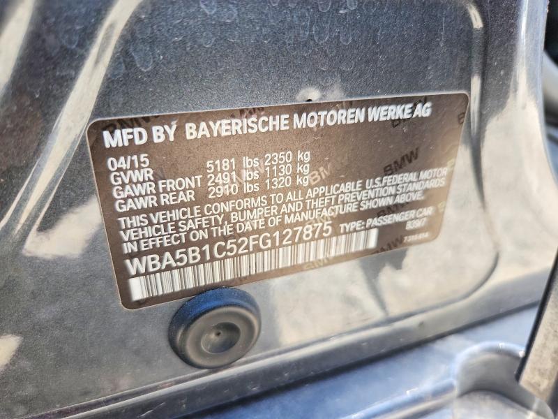 53441186 :رقم المزاد ، WBA5B1C52FG127875 vin ، 2015 Bmw 535i مزاد بيع