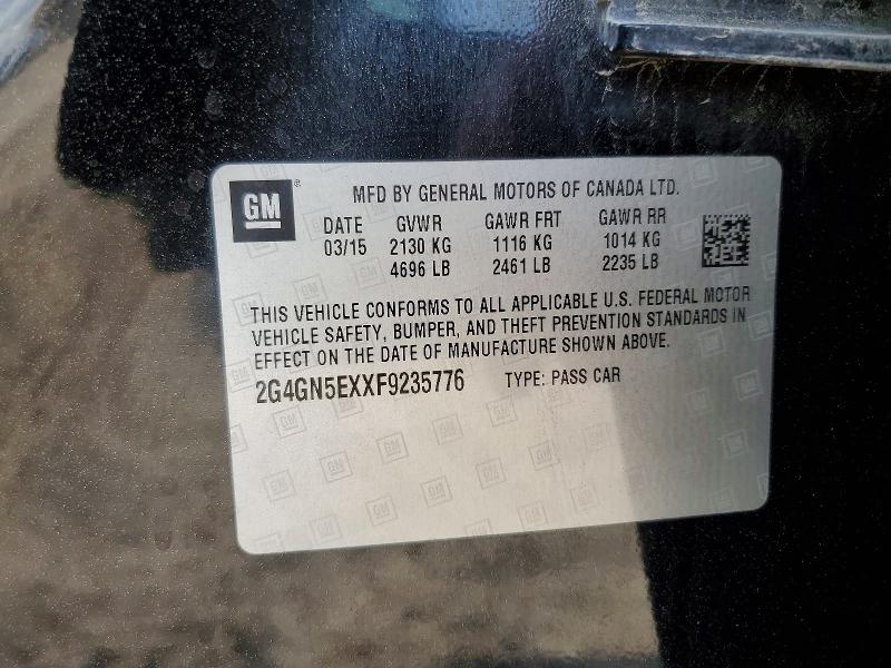 54657696 :رقم المزاد ، 2G4GN5EXXF9235776 vin ، 2015 Buick Regal مزاد بيع