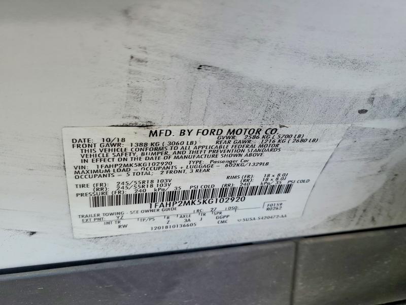 Продажа на аукционе авто 2019 Ford Taurus, vin: 1FAHP2MK5KG102920, номер лота: 55042426